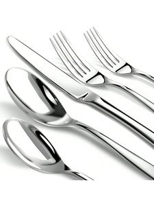 Cubiertos de acero inoxidable modernos ecológicos, espejo pulido y aptos para lavavajillas para ajustes de mesa codiciados - Product Image 3