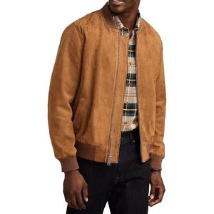 <b>Mens</b> <b>Suede</b> Bomber <b>Jacket</b> - Product Image 1