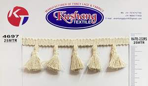 Borlas de Color Sólido de Alta Calidad, Accesorios Decorativos DIY para Prendas y Uso Doméstico, Tamaño Personalizado, Hechas en India, NO son de Pelo de Escoba - Product Image 2