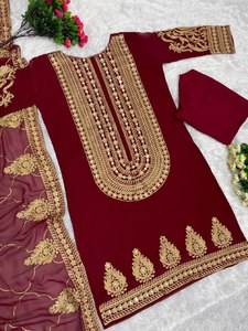 NOUVEAU DESIGNER FÊTE WEAR HEAVY CHINE STITCH TOP -PENT AVEC DUPATTA - Product Image 6