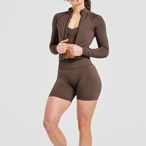 Leggings Deportivos Casuales para Entrenamiento al Aire Libre, Cuello Alto con Cierre de Cremallera, Conjuntos de Leggings de la Mejor Calidad a Precios de Mayoreo - Product Image 5