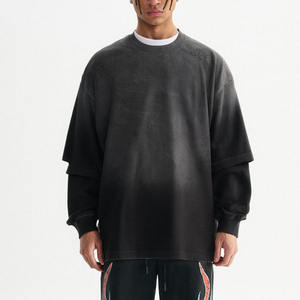 Unisex Winter Long Sleeve High Quality Custom Logo Crew Neck Fleece <b>Spandex</b>/Cotton Pullover Sweatshirt for Men with Custom Sizes - Product Image 2