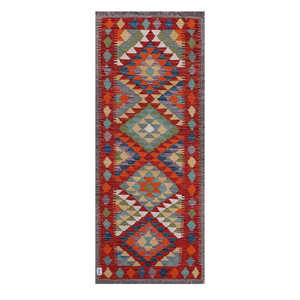 Alfombra Kilim de Maimana, Afganistán, 194 x 79 cm, Alfombras y Juegos de Alfombras - Product Image 1
