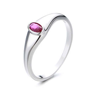 Rose Gold Plated Sterling <b>Silver</b> <b>Garnet</b> Signet <b>Ring</b> for Children Trendy Religious Inlay Setting Bezel Bezel for Engagement - Product Image 2