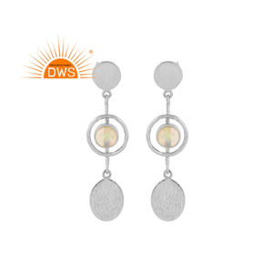 Pendientes colgantes de piedras preciosas de ópalo etíope Natural de plata de ley fina más vendidos, fabricante de joyería personalizada - Product Image 1