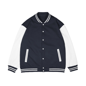 2025 Logo personnalisé hommes enduit Stand hiver varsité vestes manches en cuir Chenille broderie haute qualité OEM Baseball - Product Image 3