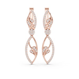 Pendientes colgantes redondos de moissanita con diseño de infinito en forma de 8, de plata de ley 925, con pavé de 88 piedras engastadas en punta. - Product Image 1