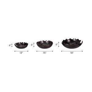 ชุดชามตกแต่งโลหะสีดำของตกแต่งโต๊ะกลางบ้าน3ชิ้นขนาด12 15 18นิ้ว - Product Image 4