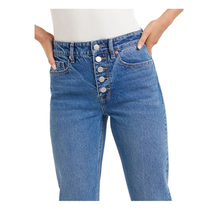 Jeans skinny de haute qualité en denim bleu à boutons pour femmes nouveauté Service OEM respirant dernière mode pantalon en denim décontracté - Product Image 4