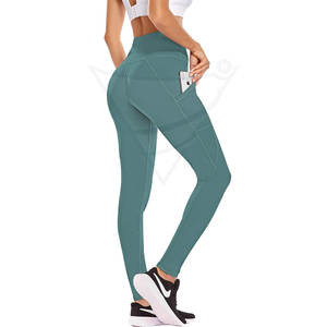 Mallas de gimnasio de energía súper elásticas para mujer, mallas de punto transpirables de cintura alta con tipo de cintura media y función de control de barriga - Product Image 2