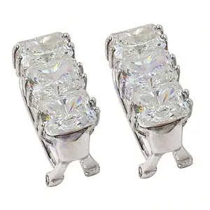 Deslumbrantes Pendientes de Cristal Plateado para Mujer con Circonita Cúbica, Elegante Accesorio de Joyería - Product Image 2