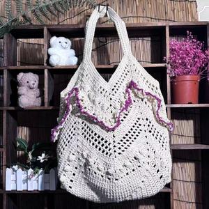Bolso de Hombro Tejido Novedad 2026, Bolso Tote Calado Hecho a Mano, Bolso de Hombro para Mujer para Vacaciones en la Playa - Product Image 6