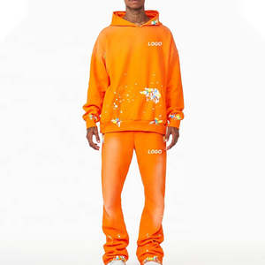 Conjunto Deportivo Personalizado para Hombre, 100% Algodón, Estilo Urbano, Tallas Grandes, para Invierno, Transpirable, con Diseño Bordado y Corte Acampanado - Product Image 1