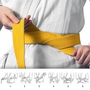 Unisex dành cho người lớn võ thuật mặc biểu tượng tùy chỉnh Taekwondo Karate judo vành đai đôi khâu Tatami Vật liệu đấm bốc Phong Cách hướng dẫn - Product Image 6