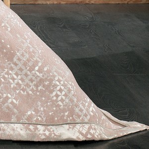 Ensemble de couvre-lit Guzide ANNA Classic 4 pièces en chenille 100% teinte en fil rayé saumon, anti-acariens, lavable, taille King, pour usage domestique - Product Image 6