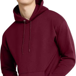 Sweat à capuche pour homme à épaules tombantes - Couleurs unies personnalisées, 340g, teint en pièce, tissu jersey 100% polyester, design doublé, séchage rapide, devant bouffant - Product Image 1