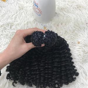 Superventas extensiones de cabello rizado profundo V-tip negro vietnamita para mujeres importadas de Vietnam - Product Image 2