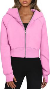 Women's Custom Plus Size 100% Cotton <b>Cropped</b> Pullover Tops Long Sleeve Hooded Sweatshirt Breathable Autumn Streetwear Washed - Product Image 6