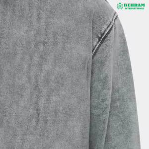 เสื้อมีฮู้ดฟอกสีกรด GSM สำหรับผู้ชายมีขนาดพิเศษไม่มีกรดฟอกสีแบบวินเทจ420โลโก้ตามสั่ง - Product Image 6