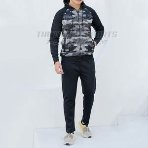 Ensemble de survêtement pour homme, coupe classique, pour l'entraînement et l'usage quotidien, ensemble complet avec poignets côtelés - Product Image 1