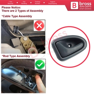 มือจับประตูด้านในซ้าย สีเทา แบบแกน รุ่น BDP99 สำหรับ Clio 2 Scenic Megane 1 Trafic Master 2 Mascott Logan 1 Movano Vivaro A Interstar - Product Image 5