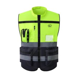 Hi Vis Reflective ANSI Class 2 <b>Waterproof</b> Polyester Construction Safety Workwear Welding <b>Work</b> Kids Vest Customizable Logo ZUNEZI - Product Image 6