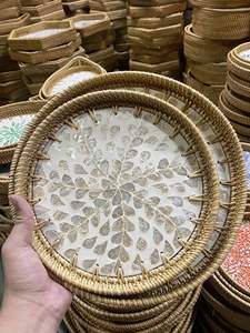 Hermosa bandeja de ratán hecha a mano, práctica para cualquier espacio, bandeja de ratán duradera natural, artículo de decoración para el hogar de Vietnam - Product Image 5