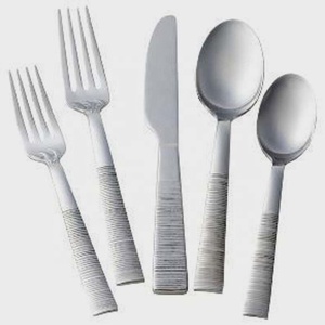 Juego de Cubiertos de plata mate para boda, juego de vajilla con un diseño increíble, logotipo personalizado reutilizable, mango de diseño largo y grueso - Product Image 1