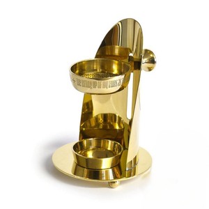 Brûleur d'encens de luxe de qualité supérieure noir et laiton poli brûleur d'encens décoratif pour la maison diffuseur d'aromathérapie porte-encens - Product Image 6