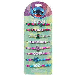 PRÊT À LA VENTE H.E.R. Accessoires Licenciés Original Stitch – Ensemble de 8 Bracelets d'Amitié Perlés Extensibles pour Filles – Meilleures Amies BFF - Product Image 1