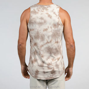 Débardeurs pour hommes Cloud Dye Drop Cut Débardeur pour hommes 100% coton Spandex Entraînement Respirant avec service OEM Débardeurs pour hommes - Product Image 4