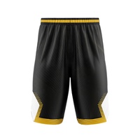 Shorts de basketball personnalisables grande taille respirants à séchage rapide noirs avec taille élastique imprimée pour hommes – Vêtements de sport fitness