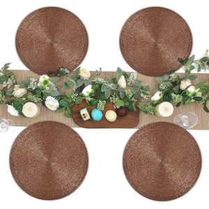 Antique Rose <b>Gold</b> Beaded Glass Placemat Lead-Free Heat Resistant Decorative Mats & Pads for Center <b>Table</b> or <b>Side</b> Inclusions - Product Image 5