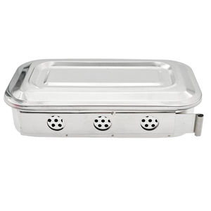 Plateau chirurgical en acier inoxydable réutilisable pour instruments dentaires avec couvercle, plateau creux de haute qualité pour la vente en gros B2B - Product Image 5