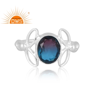 แหวนพลอยควอตซ์สองชั้นแบบสองชั้นทำจากอะเล็กซานไดรท์ชีวภาพทำจากเงินแท้925ดีไซน์ใหม่ - Product Image 3