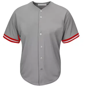Uniformes de Béisbol Personalizados de Poliéster/Algodón con el Mejor Diseño del Fabricante, Transpirables, con Logotipo a Color Personalizado, Cuello en V, Impresión por Sublimación - Product Image 2