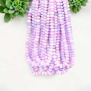 Perles de pierre Rondelle lisse opale lavande rose naturelle 7mm 10mm brins perles de pierres précieuses en vrac pour la fabrication de bijoux en gros en vrac - Product Image 1