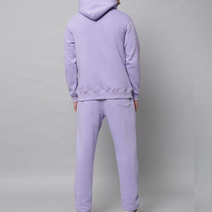 Survêtement décontracté à capuche pour homme, facile à porter, en tissu 100 % coton doux, coupe classique, motif uni - Product Image 2