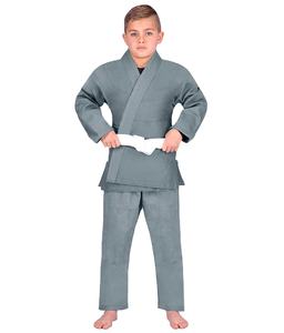 Conjunto de uniforme de Karate para niños de algodón gris más demandado de 2024, cómodo traje de artes marciales hecho a medida para niños a granel - Product Image 1