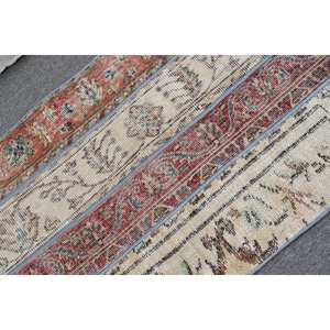 Tapis en Laine Turque Vintage Rouge Beige Patchwork Design 220X330 ft Technique de Tissage Plat pour Décorations de Salon Latex PP - Product Image 5