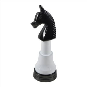 King's Knight Series Resin Chess Set with Black & Wood Grain