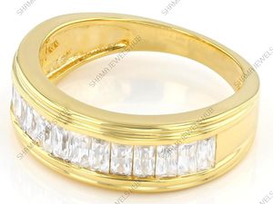 925 plata esterlina Mossanite piedra preciosa 18K banda chapada en oro para hombres anillo de piedras preciosas de compromiso de boda - Product Image 3