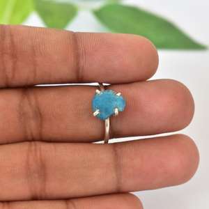 Anillo de banda de piedras preciosas de apetito crudo de 8 tamaños, joyería de plata de ley 925 para niñas, Material de acero inoxidable con piedra natal de agosto - Product Image 5