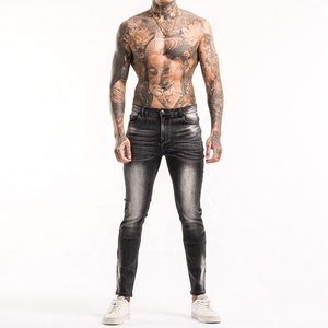 2024 venta al por mayor caliente logotipo personalizado de los hombres de alta calidad transpirable cordón medio pantalones de mezclilla estilo deportivo informal para el verano - Product Image 1