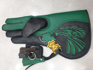 Gant en cuir nubuck double couche Falcon pour droitier de qualité supérieure Véritable Cordura Logo brodé Polyvalent Respirant - Product Image 2