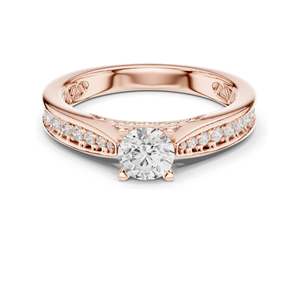 Anillo de Compromiso con Diamante de Laboratorio Redondo Brillante de 0.92 CT para Mujer, Claridad VVS-VS EF, Oro de 18K, 14K, 10K y Plata 925 - Product Image 1