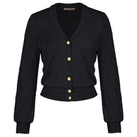 Femmes recadrée à manches longues léger Crochet tricot boutonné personnalisé femmes pull de Noël Cardigan