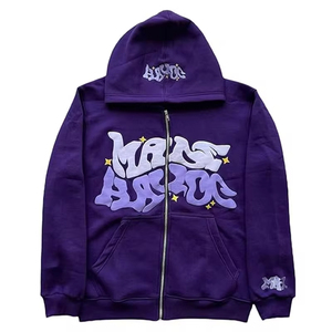 Sudadera con capucha de algodón 100% Unisex, sudadera con capucha personalizada de gran tamaño con estampado completo, bordado 3D, sudaderas con capucha de invierno de peso pesado para hombres - Product Image 2