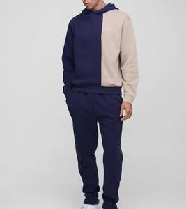 Diseño único profesional hombres chándales venta al por mayor hombres chándales precio barato dos tonos de color de manga larga suelta ajuste ligero - Product Image 4