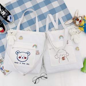 Sacs de courses réutilisables multifonctionnels de grande capacité pour femmes, en coton/polyester, 160g, impression sérigraphique personnalisée, 2025 - Product Image 4